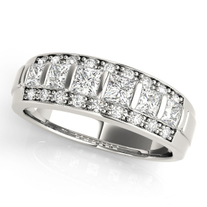 Aivy Lab-Created Bar And Prong Set  Diamond Ring