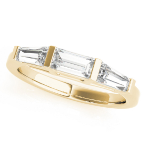 Lariah Lab-Created Yellow Gold Bar-Set Trilogy Diamond Ring