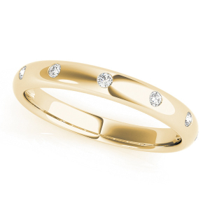 Lab-Created Yellow Gold Bezel-Set 7 Stone Diamond Ring