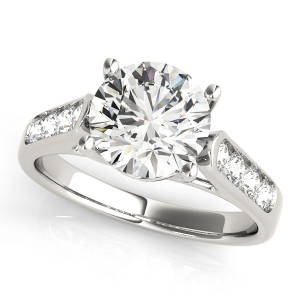 Rumaisa 0.50 Carat Lab-Created Round cut Channel-Set Side Stone Diamond Ring