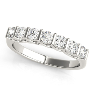 Lab-Created Bar-Set 7 Stone Diamond Ring