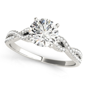 Nikki Lab-Created Round cut 4 Prong  Side Stone Diamond Ring