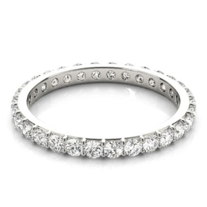Elyza Lab-Created White Gold Prong  Diamond Ring