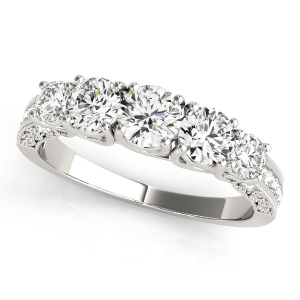 Belle 1.20 Carat Natural Round cut Prong 5 Stone Diamond Ring