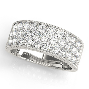 Declan Lab-Created Silver Pave-Set  Diamond Ring