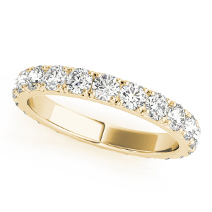 Ellory Lab-Created Yellow Gold 4 Prong Eternity Diamond Ring