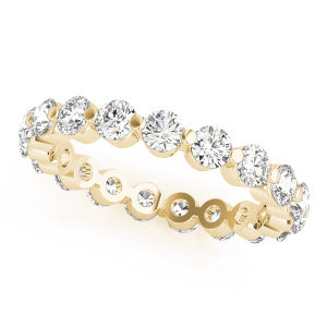 Ellorie Lab-Created Yellow Gold Prong Eternity Diamond Ring