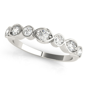 Lab-Created Bezel-Set 7 Stone Diamond Ring