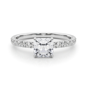 Shaila Lab-Created Diamond 4 Prong Side Stone Engagement Ring