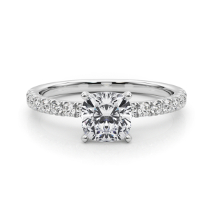 Shaila Lab-Created Diamond 4 Prong Side Stone Engagement Ring