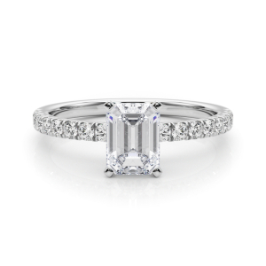 Shaila Lab-Created Diamond 4 Prong Side Stone Engagement Ring