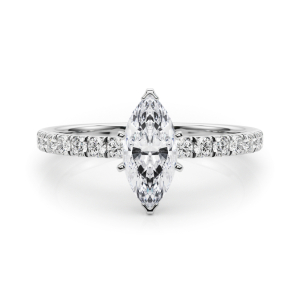 Shaila Lab-Created Diamond 4 Prong Side Stone Engagement Ring