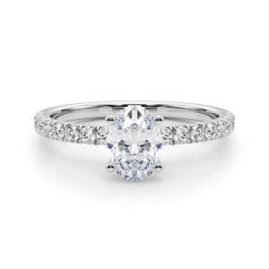 Shaila Lab-Created Diamond 4 Prong Side Stone Engagement Ring
