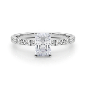 Shaila Lab-Created Diamond 4 Prong Side Stone Engagement Ring