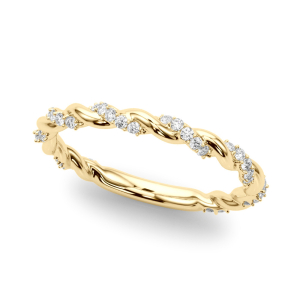 Caca Lab-Created Diamond Yellow Gold Women's Wedding Ring