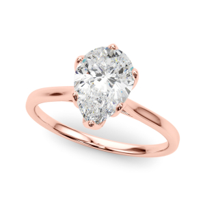 Deliah Lab-Created Diamond Rose Gold 6 Prong Classic Solitaire Engagement Ring