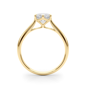 Darielle Natural Yellow Gold 6 Prong Solitaire Diamond Ring