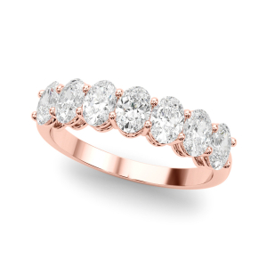 Natural Rose Gold Prong-Set 7 Stone Diamond Ring