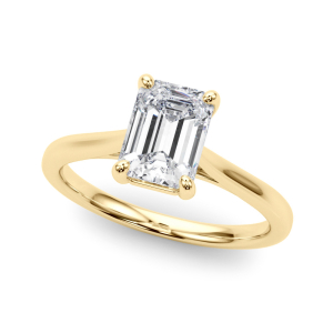 Dercey Lab-Created Diamond Yellow Gold 4 Prong Classic Solitaire Engagement Ring