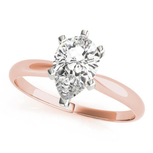 Dalena Natural Rose Gold 6 Prong Solitaire Diamond Ring