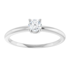 Marcy Lab-Created Diamond Round cut 4 Prong  Classic Solitaire Engagement Ring