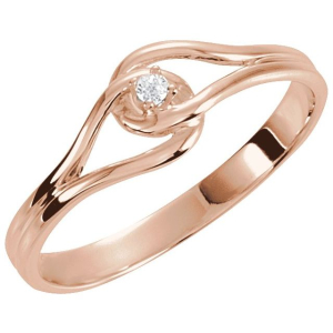 Maeleigh Natural Rose Gold 4 Prong Solitaire Diamond Ring