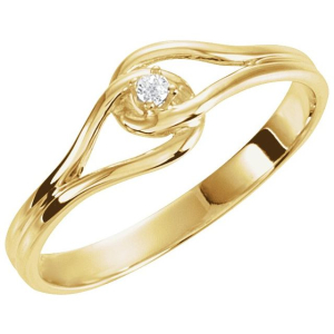 Maeleigh Natural Yellow Gold 4 Prong Solitaire Diamond Ring
