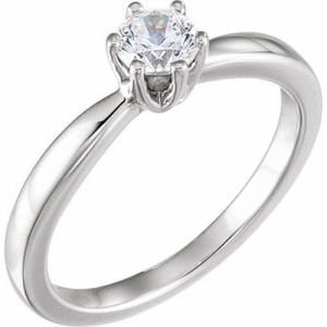 Melrose Natural Round cut 6 Prong  Solitaire Diamond Ring