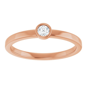 Mable Lab-Created Diamond Rose Gold Bezel Classic Solitaire Engagement Ring
