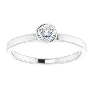 Mable Lab-Created Diamond Bezel Classic Solitaire Engagement Ring