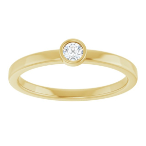 Mable Lab-Created Diamond Yellow Gold Bezel Classic Solitaire Engagement Ring
