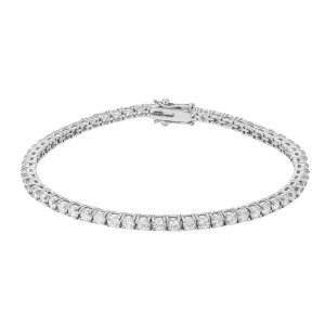 Stormy Lab-Created Round cut 4 Prong Diamond Tennis Bracelet