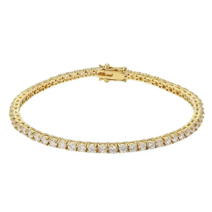 Stormy Lab-Created Yellow Gold 4 Prong Diamond Tennis Bracelet