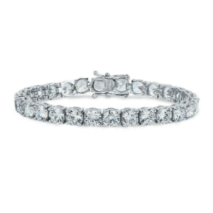 17.75 Carat D/VVS Lab Grown Round Cut Diamond Claw Set Tennis Bracelet in 18k White Gold