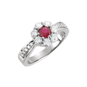Emmy Lab Grown Ruby Rose Gold 6 Prong 