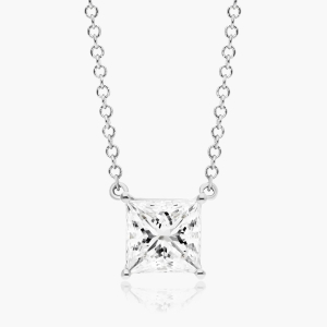 Toriana Lab-Created Diamond Princess cut 4 Prong  Necklace