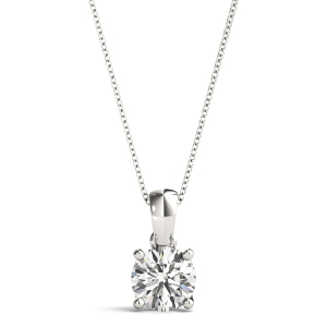 Roase Lab-Created Diamond Round cut 4 Prong  Necklace