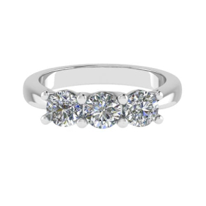 0.50 - 2.25 Carat Round Diamond Three Stone Ring with Shared Claw Set