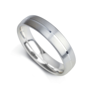 5 mm Contemporary Wedding Band in Yellow, White, Rose Gold and  Platinum