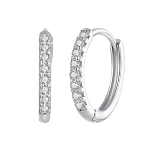 0.10 Carat Brilliant Round Cut Diamonds Hoop Earring