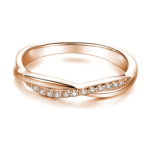 Evlin Lab-Created Rose Gold Channel Set  Diamond Ring