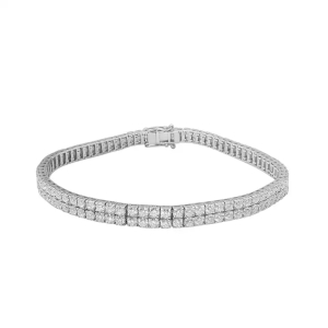 6.20 Catrat Prong setting Lab Cretaed Round Cut Diamonds Double Row Tennis Bracelet