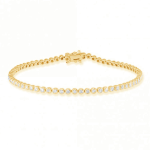 Rayah Natural Diamond Round cut Bezel Set Tennis  For Women Bracelet