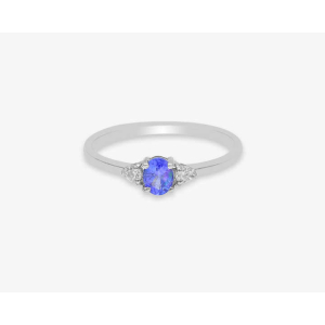 Ancila Tanzanite Oval cut  Gemstone Diamond Ring