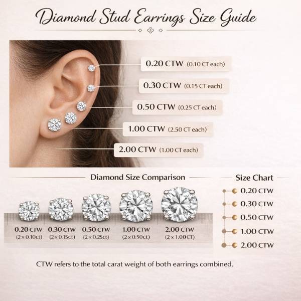 Diamond Stud Earrings Size Guide: Best Carat Sizes for Everyday Wear (UK Buying Guide)