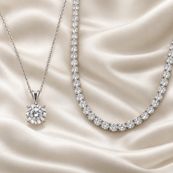 Diamond Pendants vs Tennis Necklace