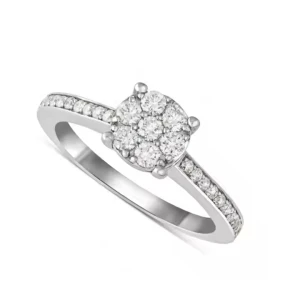 Elinor 0.24 Carat Lab-Created Round cut Prong  Cluster Diamond Ring