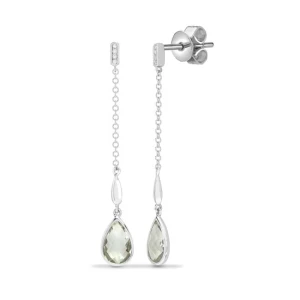 Harleigh Amethyst White Gold Bezel Set Diamond Earrings