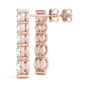Lyneya Lab-Created Rose Gold Prong Set Journey Diamond Earrings