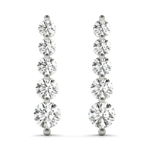 Lyneya Lab-Created Prong Set Journey Diamond Earrings